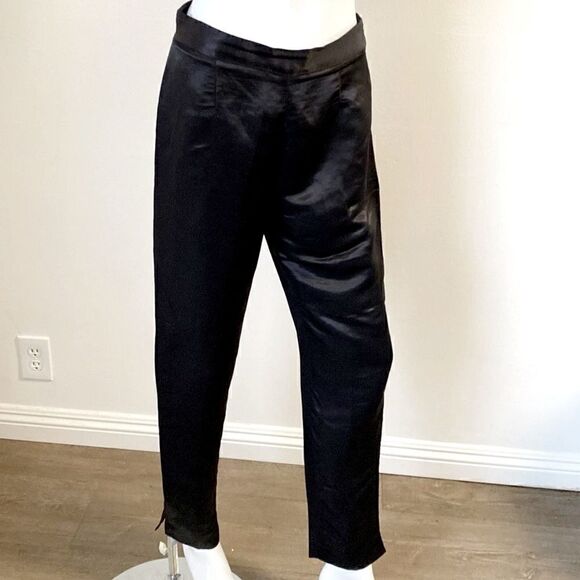 Guess Pants - Vintage 90s Guess Collection Nylon Blend Straight Leg Black Dress Pant Trousers